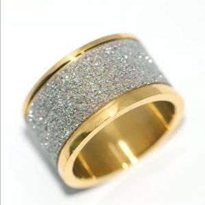 Stainless Steel Statement Gold Ring Size 12 1/2 NEW